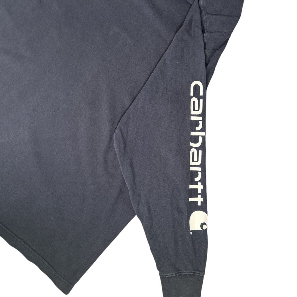 Carhartt Mens Large Long Sleeve Shirt Tall Black Workwear - Picture 5 of 5